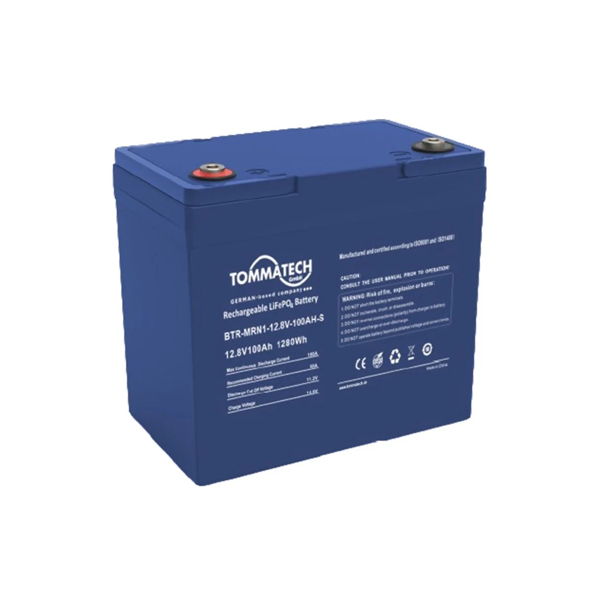 TommaTech ABS+PC Kasa 12.8V-100Ah Marine Batarya