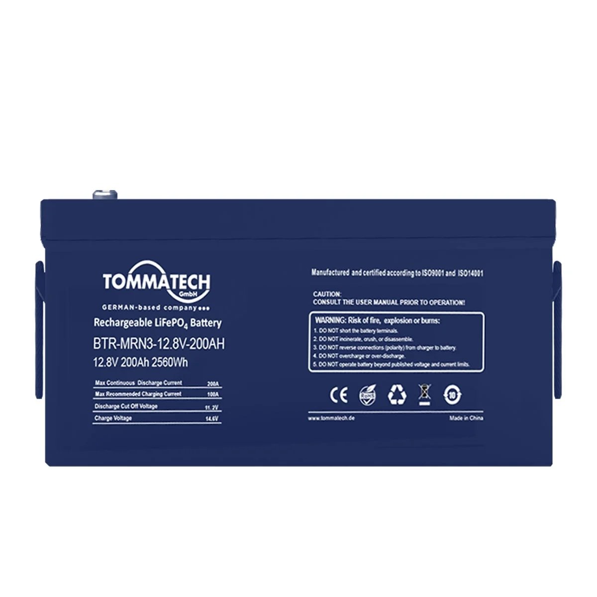 TommaTech ABS+PC Kasa 25.6V-200AH Marine Batarya